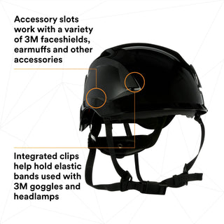 3M SecureFit Safety Helmet, X5012-ANSI,  Black