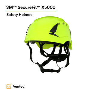 3M SecureFit Safety Helmet, X5014V-ANSI,  HVGreen, vented