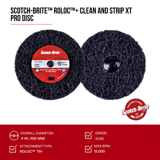 Scotch-Brite Roloc+ Clean and Strip XT Pro Disc, XO-ZR+, SiC Extra Coarse, TR+