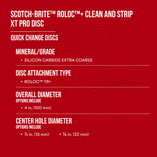 Scotch-Brite Roloc+ Clean and Strip XT Pro Disc, XO-ZR+, SiC Extra Coarse, TR+