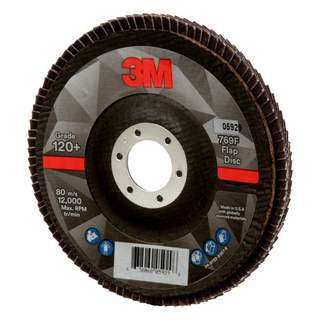 3M Flap Disc 769F, 120+, T29, 5 in x 7/8 in