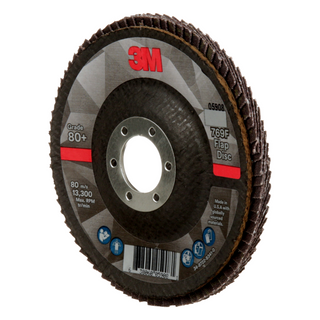 3M Flap Disc 769F, 80+, T29, 4-1/2 in x 7/8 in