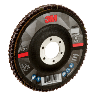 3M Flap Disc 769F, 40+, T29, 4-1/2 in x 7/8 in