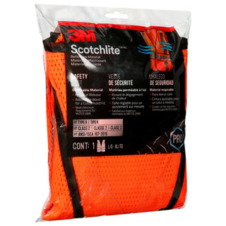 3M Reflective Construction Safety Vest with 5 Point Tear Away, Class 2