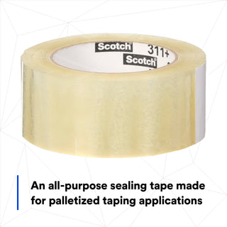 Scotch® Box Sealing Tape 311+, Clear, 48 mm x 50 m