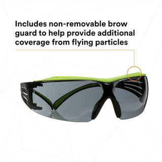 3M SecureFit 400 Series Safety Glasses SF402XAF-GRN, Green/Black