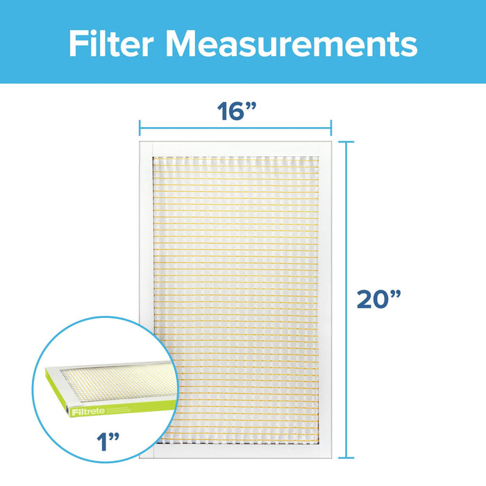 Filtrete Pollen Air Filter, 600 MPR, 9830-4, 16 in x 20 in x 1 in
