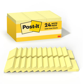 Post-it® Notes 653-24VAD, 1 3/8 in x 1 7/8 in (34.9 mm x 47.6 mm)