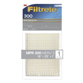 Filtrete Basic Dust & Lint Air Filter, 300 MPR, 301-4, 16 in x 25 in x1 in