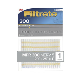 Filtrete Basic Dust & Lint Air Filter, 300 MPR, 303-4, 20 in x 25 in x1 in