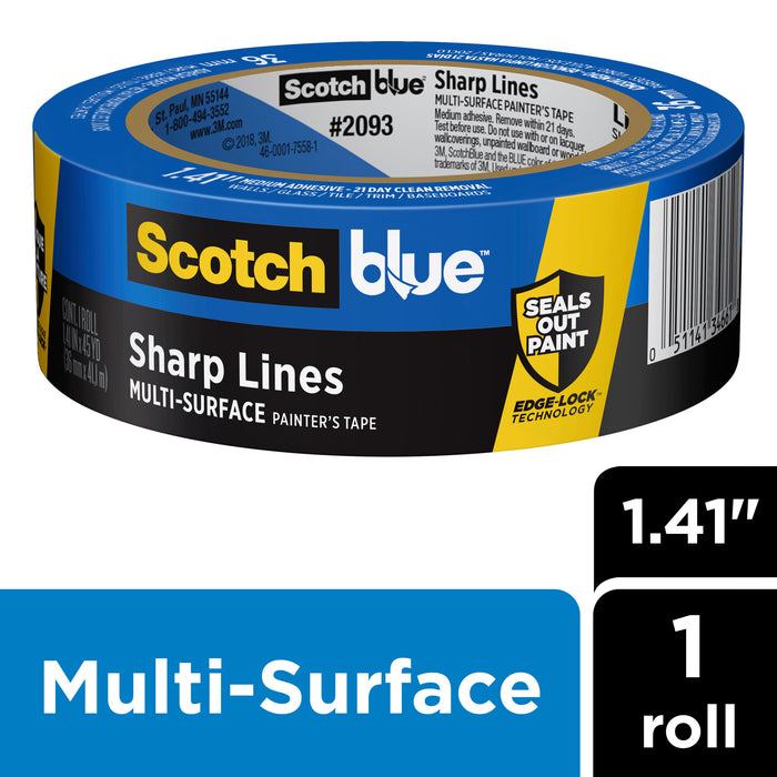 ScotchBlue Sharp Lines Painter's Tape 2093-36NC, 1.41 in x 60 yd (36 mmx 54.8 m)