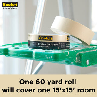 Scotch® Contractor Grade Masking Tape 2020-24EP6, 0.94 in x 60.1 yd(24mm x 55m)