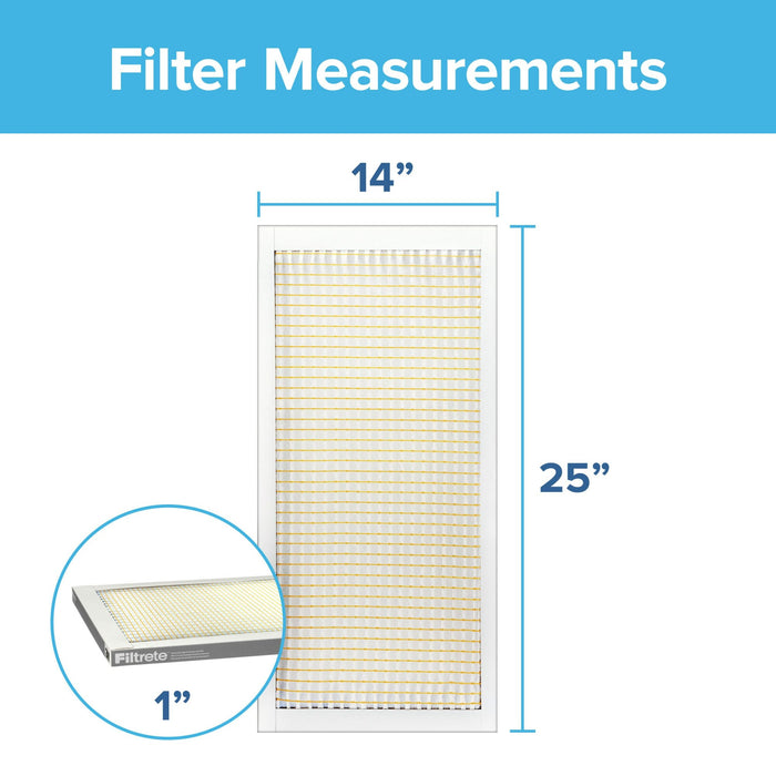 Filtrete Basic Dust & Lint Air Filter, 300 MPR, 304-4, 14 in x 25 in x1 in