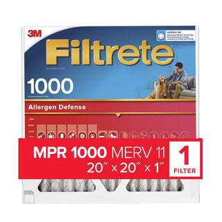 Filtrete Allergen Defense Air Filter, 1000 MPR, 9802-4, 20 in x 20 in x1 in