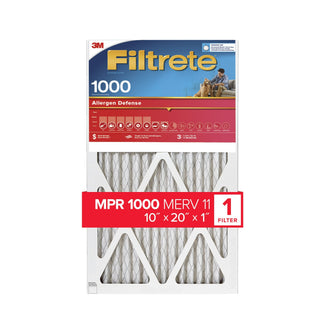 Filtrete Allergen Defense Air Filter, 1000 MPR, 9807-4, 10 in x 20 in x1 in