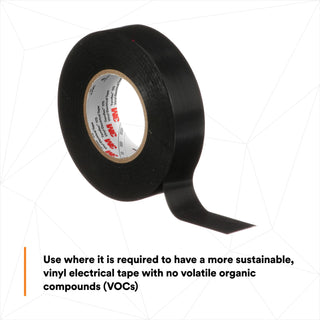 3M Temflex Vinyl Electrical Tape 175, Black, 3/4 in x 60 ft (19 mm x 18 m)