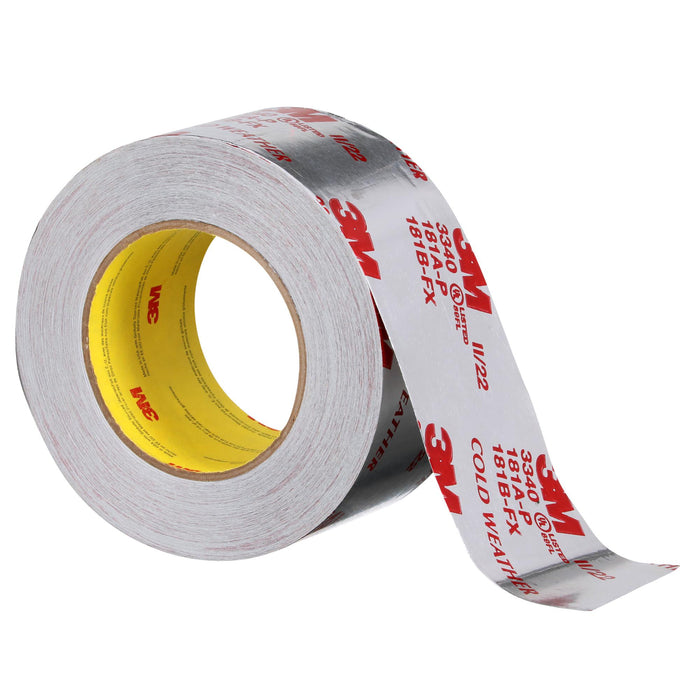 3M Foil Tape 3340, Silver, 2 1/2 in x 50 yd, 3.9 mil