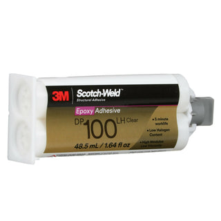 3M Scotch-Weld Epoxy Adhesive DP100LH, Clear, 48.5 mL Duo-Pak, 12 percase