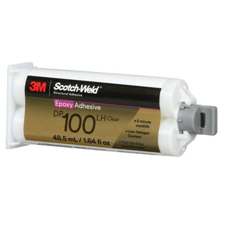 3M Scotch-Weld Epoxy Adhesive DP100LH, Clear, 48.5 mL Duo-Pak, 12 percase