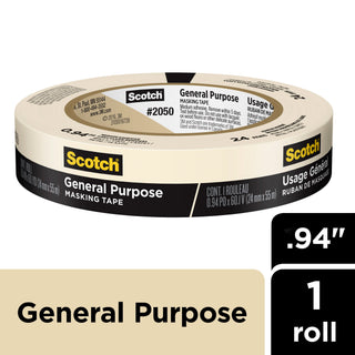 Scotch® General Purpose Masking Tape 2050-24AP, 0.94 in x 60.1 yd (24mmx 55m)