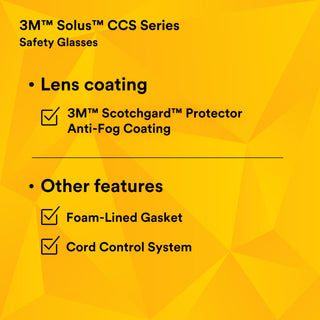 3M Solus CCS Series, SCCS01SGAF-GRN-F,  Scotchgard Anti-Fog Coating