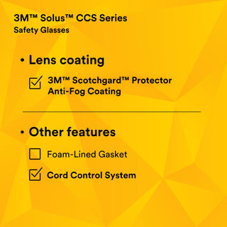 3M Solus CCS Series, SCCS01SGAF-GRN,  Scotchgard Anti-Fog Coating