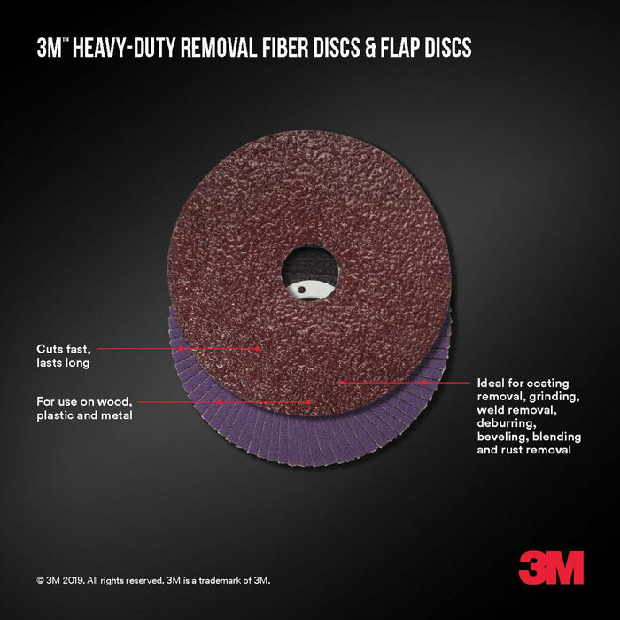 3M Heavy Duty Removal 7 inch Flap Disc, 60 grit, FlpDisc7in60, 1/pk