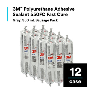 3M Polyurethane Adhesive Sealant 550FC Fast Cure, Gray, 350 mL SausagePack