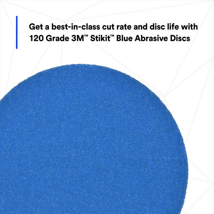 3M Stikit Blue Abrasive Disc Roll, 36266, 5 in, 120 grade, No Hole