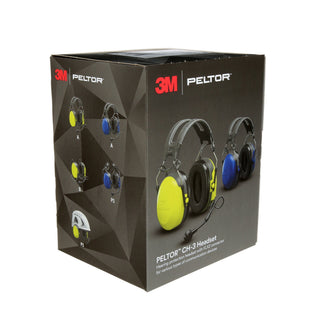 3M PELTOR CH-3 Headset with PTT MT74H52P3E-111, Hard Hat Attached, FLX2