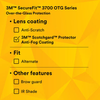 3M SecureFit 3700 Series, SF3701SGAF-BLU, Blue Temple