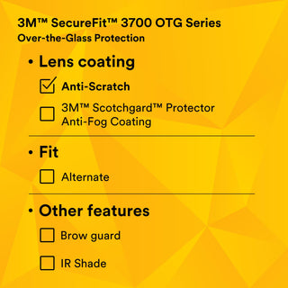 3M SecureFit 3700 Series, SF3701AS-BLU, Blue Temple