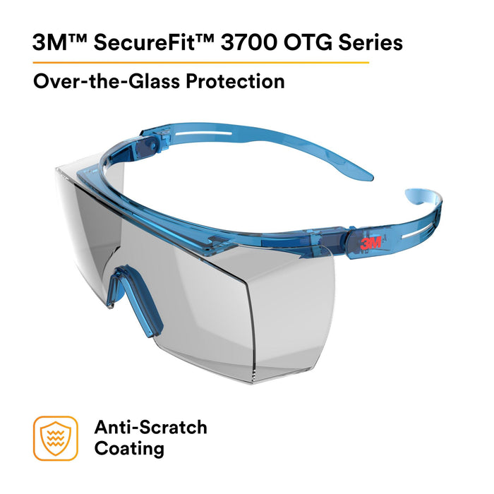 3M SecureFit 3700 Series, SF3707AS-BLU, Blue Temple