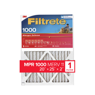 Filtrete Electrostatic Air Filter, 1000 MPR, NADP03-2IN-4, 20 in x 25in x 2 in