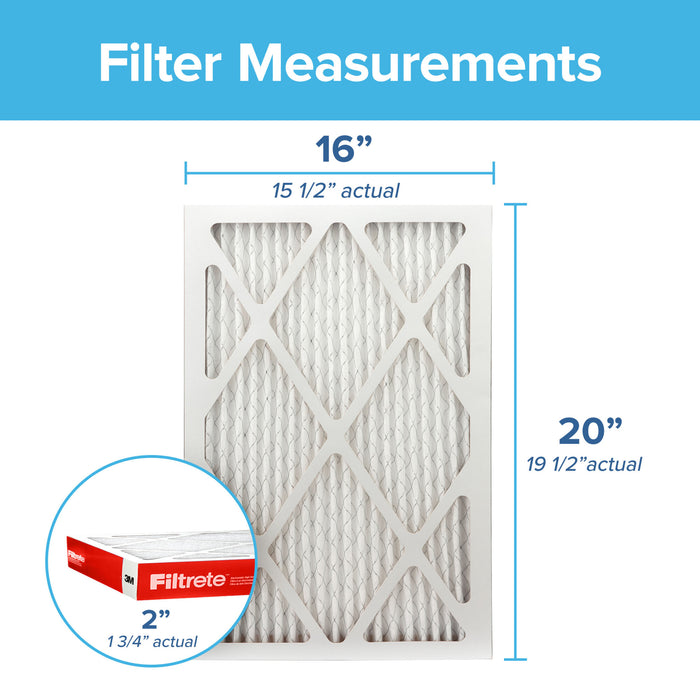 Filtrete Electrostatic Air Filter, 1000 MPR, NADP00-2IN-4, 16 in x 20in x 2 in