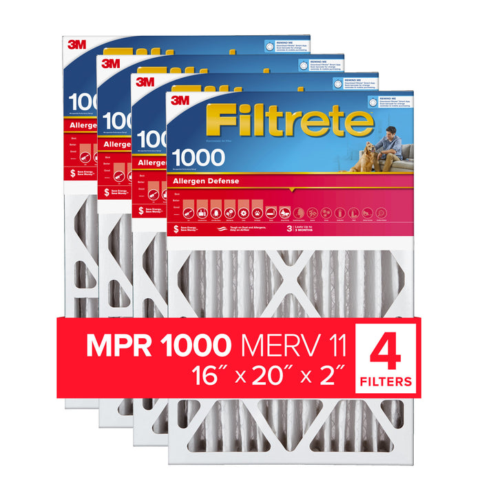 Filtrete Electrostatic Air Filter, 1000 MPR, NADP00-2IN-4, 16 in x 20in x 2 in