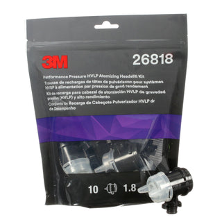 3M Performance Pressure HVLP Atomizing Head Refill Kit 26818, Clear,1.8, 10 pack