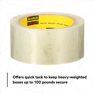 Scotch® High Tack Box Sealing Tape 375+, Clear, 48 mm x 50 m