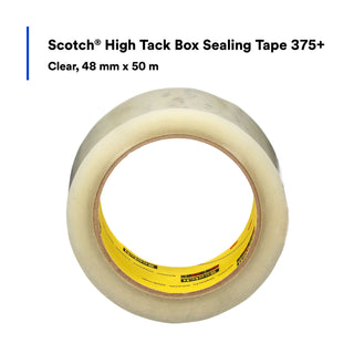 Scotch® High Tack Box Sealing Tape 375+, Clear, 48 mm x 50 m