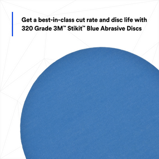 3M Stikit Blue Abrasive Disc Roll 36210, 6 in, 320 Grade, 100 Discs/Roll