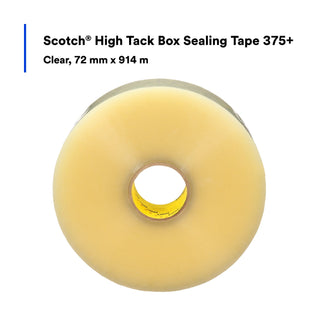 Scotch® High Tack Box Sealing Tape 375+, Clear, 72 mm x 914 m