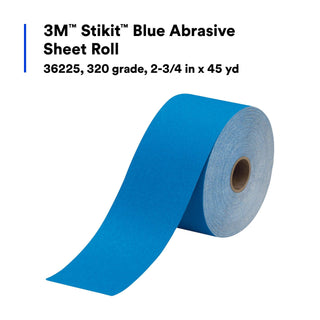 3M Stikit Blue Abrasive Sheet Roll 321U, 36225, 320 grade, 2-3/4 in x 45 yd