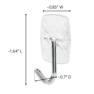 Command Small Clear Wire Hooks with Clear Strips 17067CLR-ES, 3 Small Wire Hooks