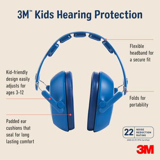 3M Kids Hearing Protection PKIDSB-BLU, Blue