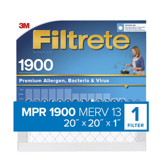 Filtrete High Performance Air Filter 1900 MPR UA02-4, 20 in x 20 in x 1 in