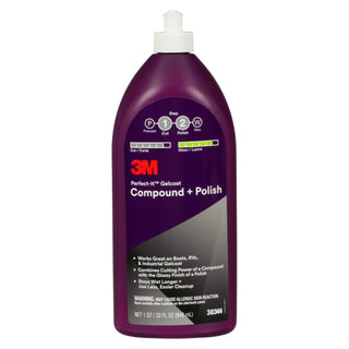 3M Perfect-It Gelcoat Compound + Polish 30344, 1 qt (32 fl oz/946 mL)