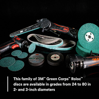 3M Green Corps Roloc Disc 36536, 80 grit, 3 in, 25 Discs/Carton