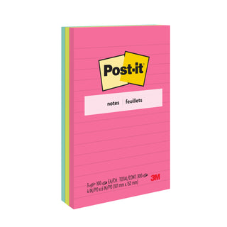 Post-it® Notes 660-3AN, 4 in x 6 in (101 mm x 152 mm), Cape Town Colours