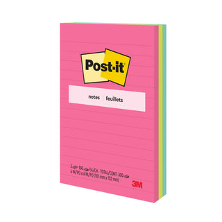 Post-it® Notes 660-3AN, 4 in x 6 in (101 mm x 152 mm), Cape Town Colours