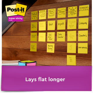 Post-it® Super Sticky Full Stick Notes F330-12SSY, 3 in x 3 in (76 mm x 76 mm)